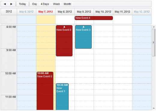 Dojo  Calendar Week View