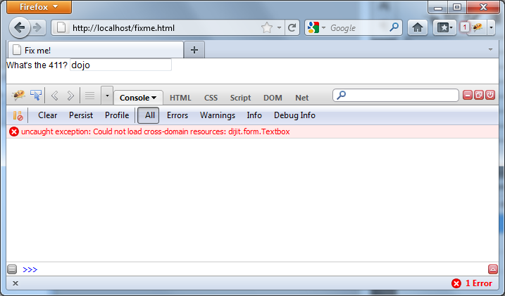 Debugging Tutorial — The Dojo Toolkit - Reference Guide